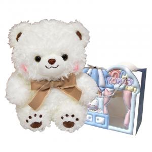Плюшевый мишка teddy bear кукла, высота 30см/40см Fluffy bear, Clumsy Bear-White+[Shopping Bag]