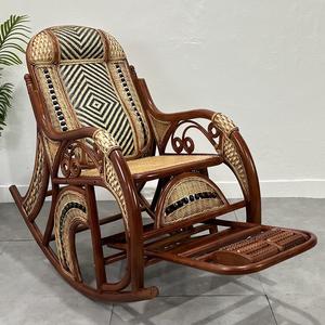 Fantasy Кресло-качалка из ротанга с двойной подушкой, цвет antique red, размер large