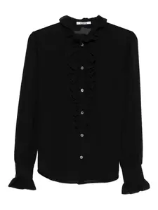 Блузка с оборками и высоким воротником Vivetta, черный