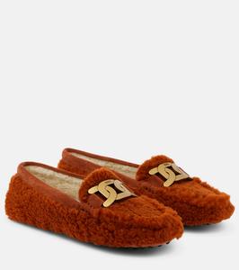 Декорированные лоферы из овчины Tod's, Paprika Chiaro + Terracotta