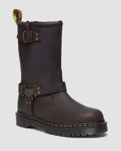 Ботинки байкерские кожаные Dr. Martens Anistone Hi, темно-коричневый