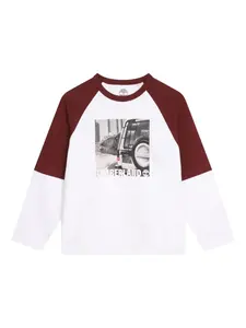 Футболка с графическим принтом и длинными рукавами Timberland Kids, белый
