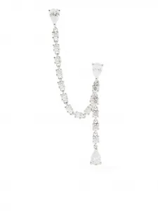 Серьги-подвески из белого золота с бриллиантами Anita Ko, серебяный