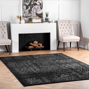nuLOOM Arlena Vintage Traditional ковер 122 x 183 см - современный/contemporary ковер 122 x 183 см black/grey для гостиной спальни столовой кухни