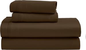 Superior Комплект постельного белья из премиального египетского хлопка плотностью 1500, современный дизайн, однотонный цвет mocha Mocha