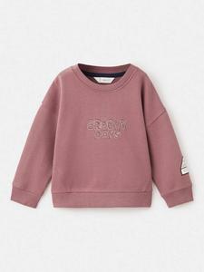 Детский свитшот с вышивкой из хлопковой смеси Groovy Mango, Dark Red