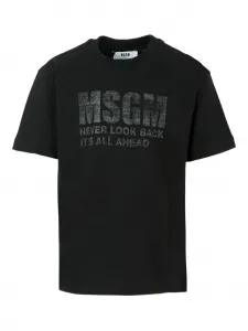 Футболка с надписью Msgm Kids, черный