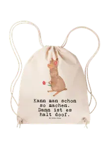 Спортивная сумка Mr & Mrs Panda Sportbeutel Alpaka Blume, кремовый