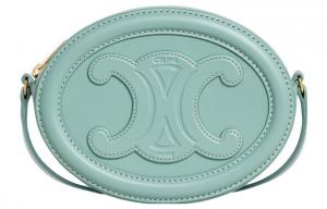 Сумка Triomphe Cow Leather Moonbag через плечо на пояс Кроссбоди Повседневная Женская Светло-мятный Зеленый CELINE