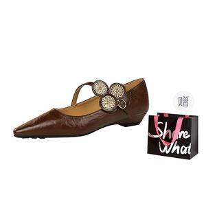 Туфли Мэри Джейн женские BIGTREE, Dark Brown+Shopping Bag