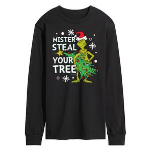 Мужская футболка с длинными рукавами Dr. Seuss Grinch Mister Steal Your Tree Licensed Character