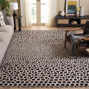 SAFAVIEH Manhattan Collection ковер, 275 x 366 см, Charcoal & Ivory, ручной работы из шерсти, идеально для гостиной, столовой, спальни (MAN475H)