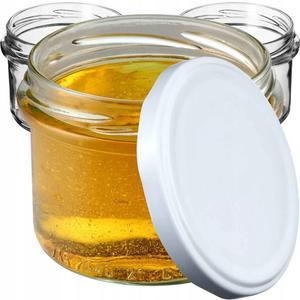 Маленькие баночки для консервирования KADAX 235 мл, баночки fi82, мини баночки для меда и специй, баночки для варенья с крышками, герметичные баночки для подарка (белые, 100 шт. в упаковке)