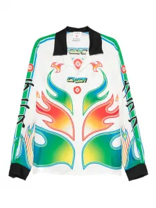 Рубашка с принтом "пламя" Casablanca, белый