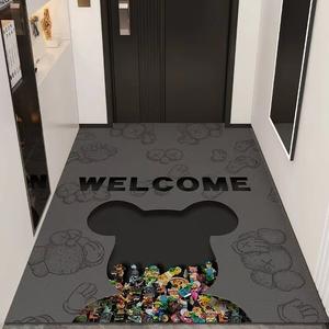 Budis Ковер 140х160 см для входной двери в новом китайском стиле, впитывающий, нескользящий, дизайн Shadow Bear