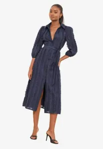 Платье-Рубашка средней длины с текстурированной поверхностью, прямого кроя. Lipsy, Navy