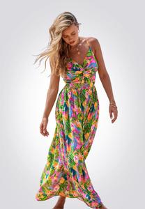 Платье макси GEKNOTETES MIT BLUMENMUSTER UND V-AUSSCHNITT Cupshe, цвет Mottled Green