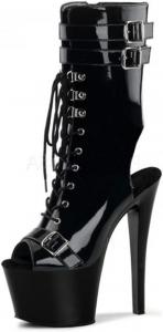 Короткие женские ботинки PROMI на высоком каблуке черного цвета 15 см для пол-дэнса