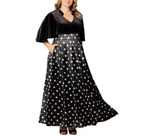 Женское вечернее платье большого размера Radiant Opulence Kiyonna, Black polka dot