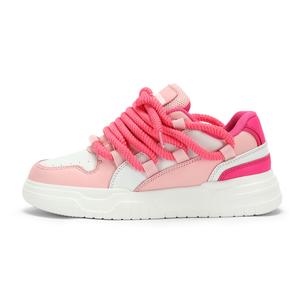 Кроссовки для скейтбординга с низким верхом, амортизирующие, износостойкие, легкие, увеличивающие рост, унисекс YUEDEMA, White Pink