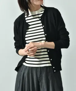 Кардиган с круглым вырезом и жемчужными пуговицами Interplanet, цвет Black