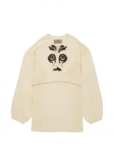 Вышитая блузка Allegras Fortela, бежевый