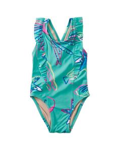 Цельный купальник с рюшами Tea Collection, синий