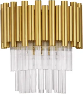 Настенный светильник Nova Luce "MAGNOLIA", 2 лампочки, лампа E14 | без лампочек, без освещения Высота: 26,5 см, цвет Gold