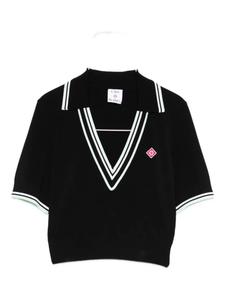 Вязаный топ с v-образным вырезом Casablanca, черный