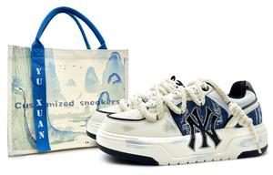 MLB Кроссовки для скейтбординга Chunky Liner с антискользящим покрытием, износостойкие, унисекс, черно-белые