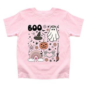 Молодежная футболка с короткими рукавами и рисунком Boo Collage The Juniper Shop, розовый