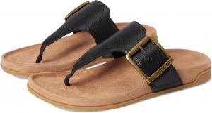 Сандалии VIONIC Emma Thong Sandals, Black Leather