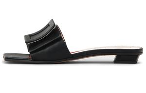 Женские черные шлепанцы Slide Roger Vivier, Original Shoe Box Included