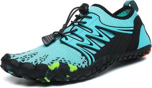 Мужские водные кроссовки быстрого высыхания для пляжа и рыбалки, босоножки для плавания, походов и активного отдыха, нескользящие спортивные кроссовки с дренажной системой, легкие прогулочные кроссовки с защитой пальцев Qacksv, зеленый