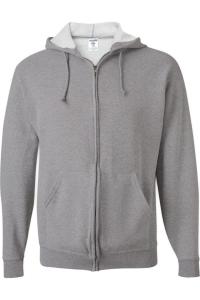 Толстовка с капюшоном JERZEES NuBlend на молнии, цвет oxford