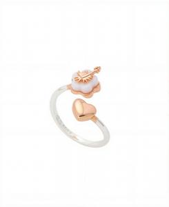Кольцо для обходного шва в форме сердца из розового золота с изображением Лило и Стич Disney, Two Tone
