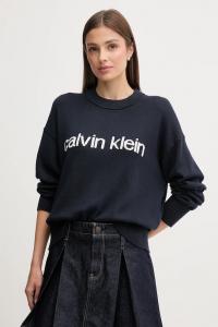 Хлопковый свитер Calvin Klein Jeans, темно-синий