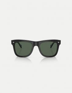 Vogue - Очки - Черные квадратные солнцезащитные очки с зелеными линзами