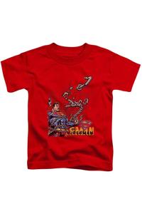 Футболка с коротким рукавом для детей "Superman разрывает цепи" Gildan, красный