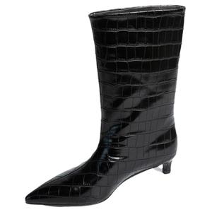 Echo&yolo Бордовые женские полусапожки с серебристо-черным каменным узором, цвет Black Stone Pattern