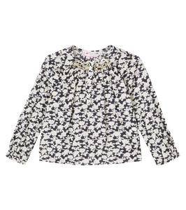 Блузка Biancarosa из хлопка с цветочным принтом Bonpoint, Fleurs Noir