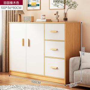 Zhuohe Комод 100 см для спальни из массива дерева, 5 ящиков и 2 дверцы, пасторальный дуб, сборка включена