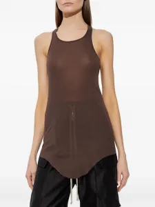 Топ с круглым вырезом и спинкой-борцовкой Rick Owens, коричневый