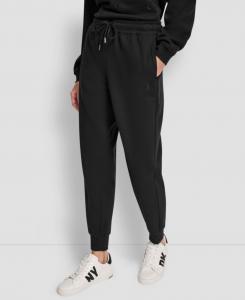 Женские спортивные брюки-джоггеры с мини-украшением стразами и свободным кроем DKNY, Black/Black