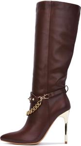 Ботинки Cape Robbin ESA Spike Chain с острым носком и длиной до колена (ESA), Braun