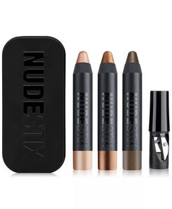 3 шт. Мини-набор для глаз телесного цвета с эффектом металлик Nudestix, цвет Metallic