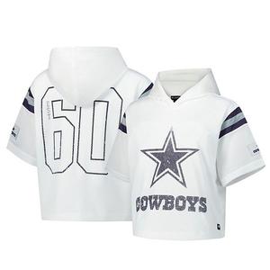 Женская белая футболка с капюшоном dallas cowboys mesh The Wild Collective