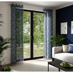 Шторка Evander с люверсами, 1 шт., готовая штора Homing, синий