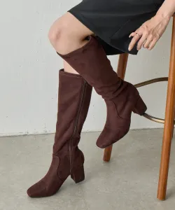 Сапоги на квадратном каблуке из эластичной ткани Colony 2139, цвет Brown