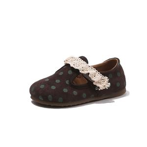 Низкие детские кожаные туфли для детей 3–7 лет TONYBEAR, хаки